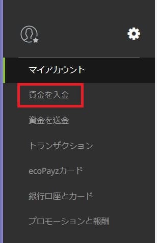 エコペイズへクレジットカードで入金する方法２