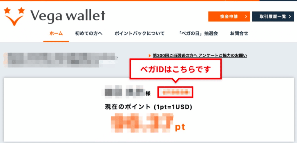 ベガ ウォレットの当選