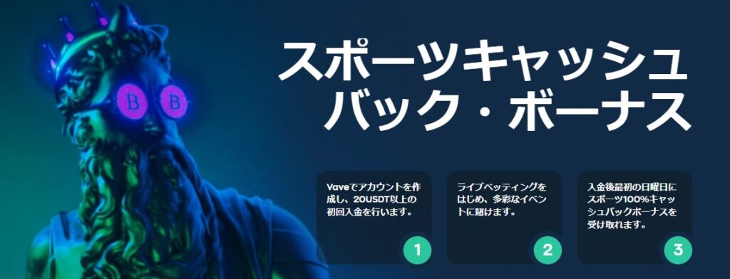 ベイブカジノのスポーツウェルカムキャッシュバックボーナス