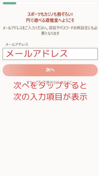 遊雅堂に登録する際の入力項目
